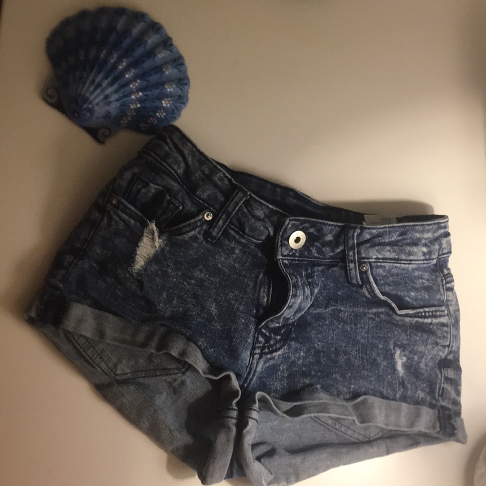 Kids dark wash shorts